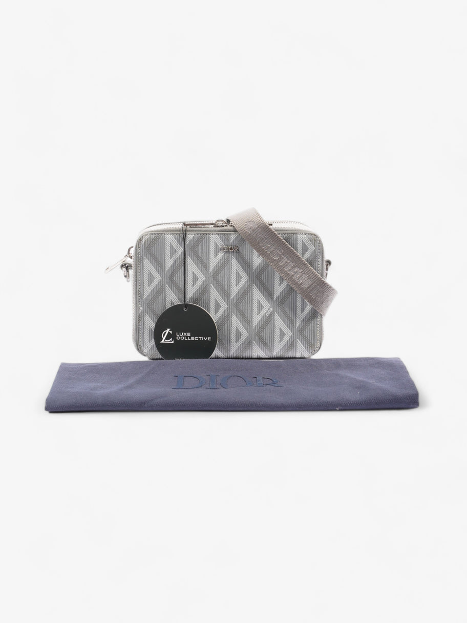 Double Zipped Messenger  Grey CD Diamond Coated Canvas Image 9