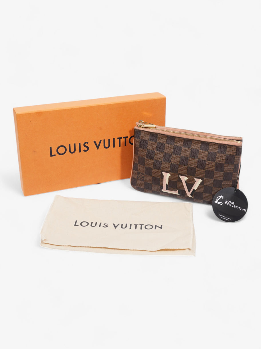 Louis Vuitton Double Zip Pochette Monogram / Pink Coated Canvas Image 12