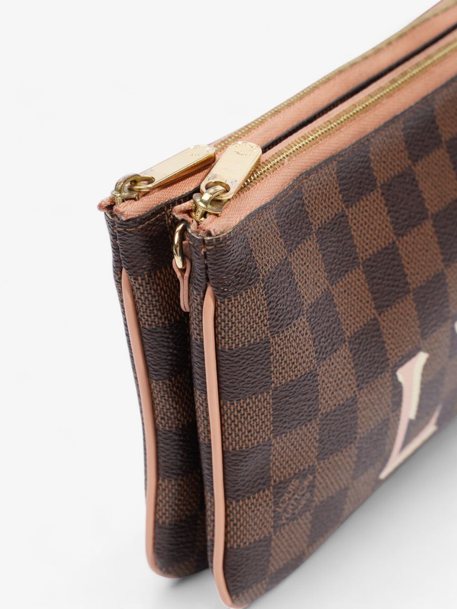 Louis Vuitton Double Zip Pochette Monogram / Pink Coated Canvas Image 7