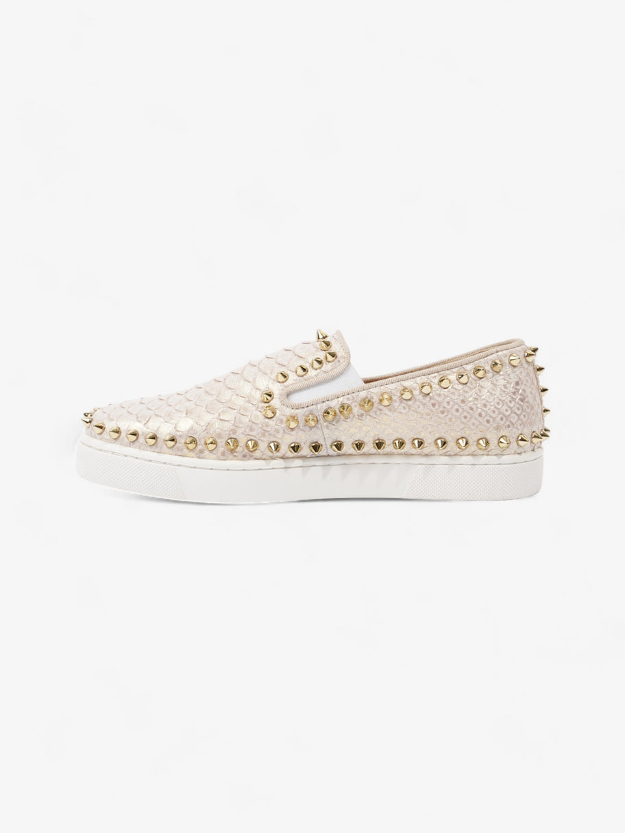 Christian Louboutin Spike Pik Boat White / Metallic Rose Gold Leather EU 36 UK 3 Image 3