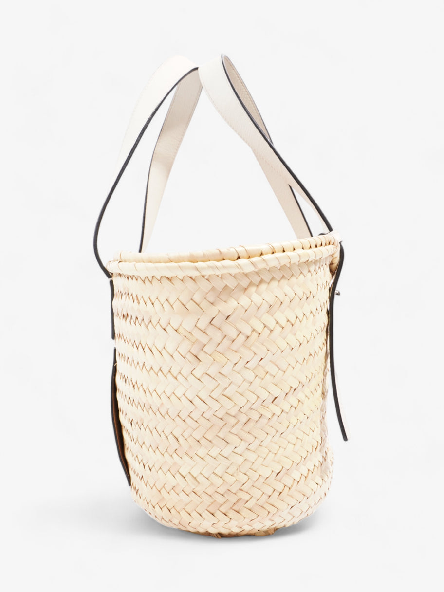 Basket Bag White Raffia Medium Image 3