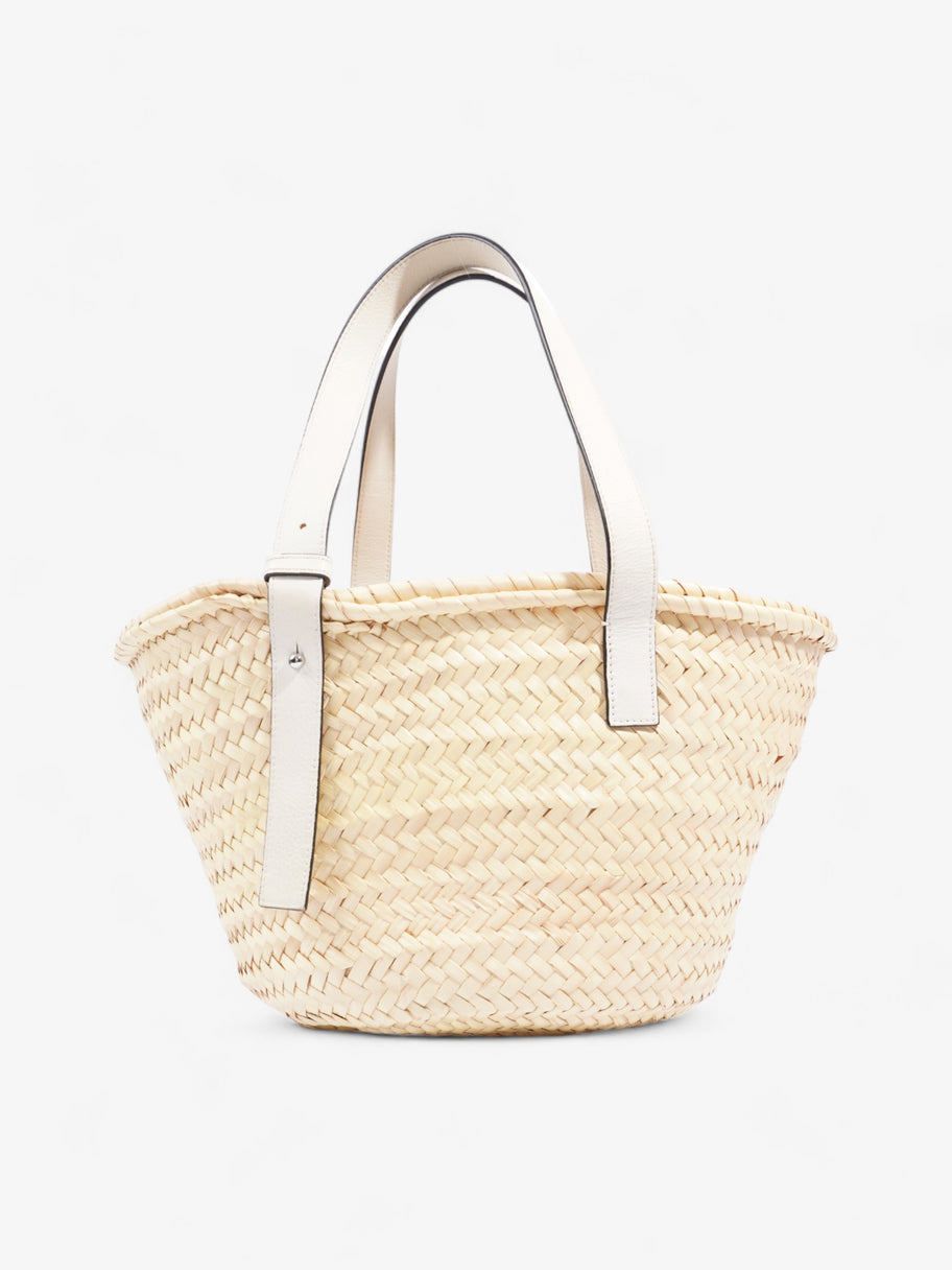 Basket Bag White Raffia Medium Image 4