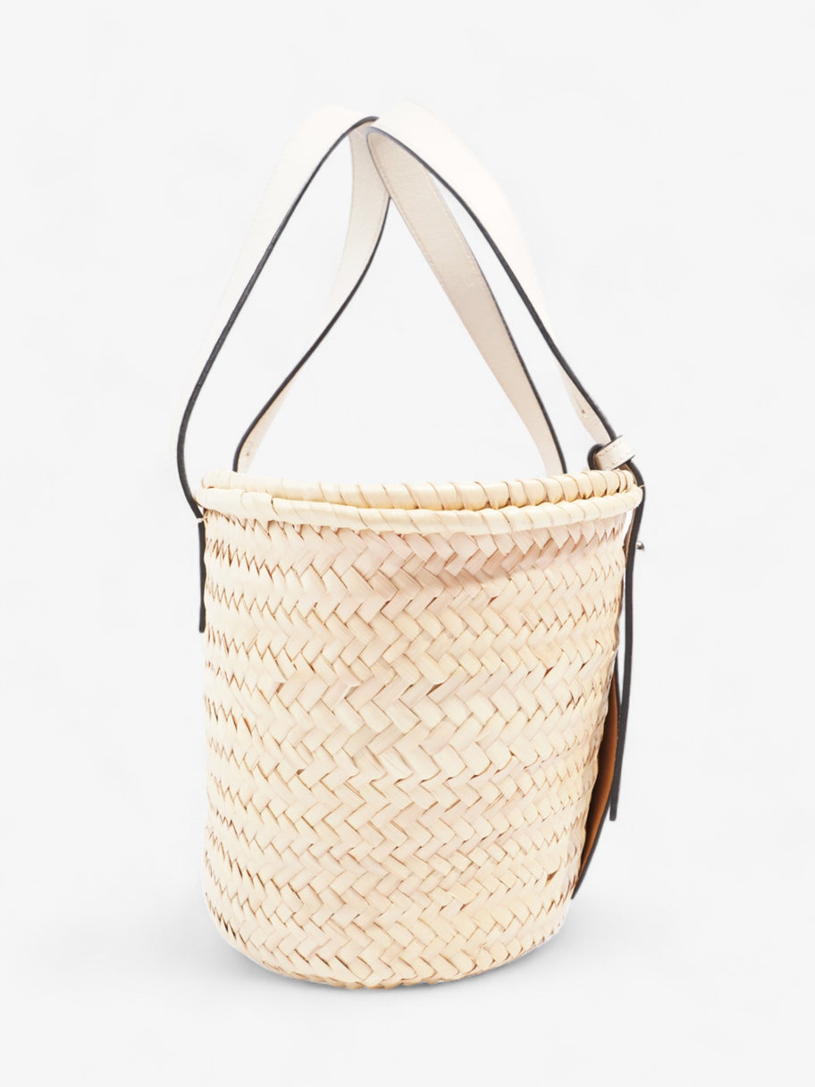 Basket Bag White Raffia Medium Image 5