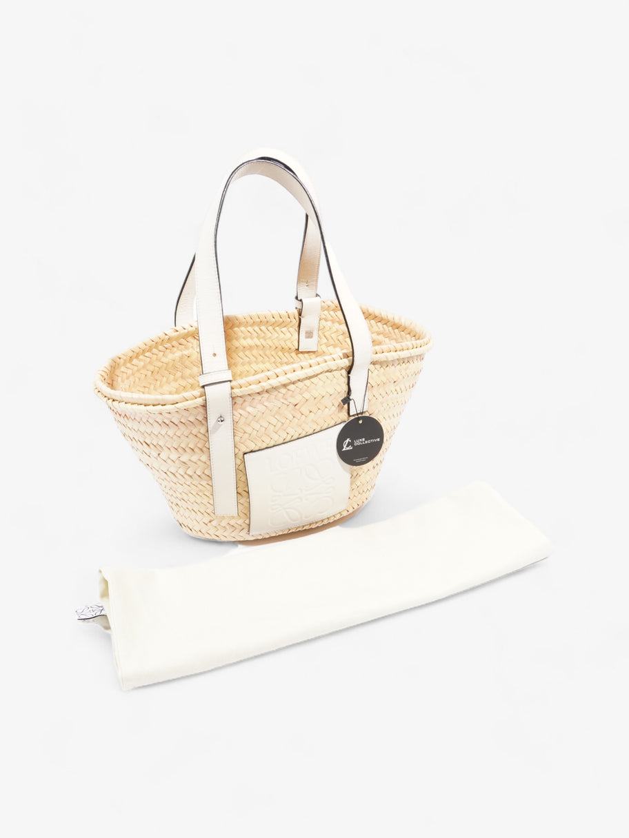 Basket Bag White Raffia Medium Image 9