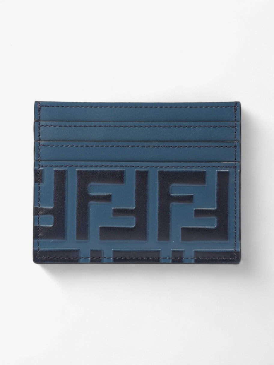 Fendi FF Card Holder Blue Marine Leather Image 1