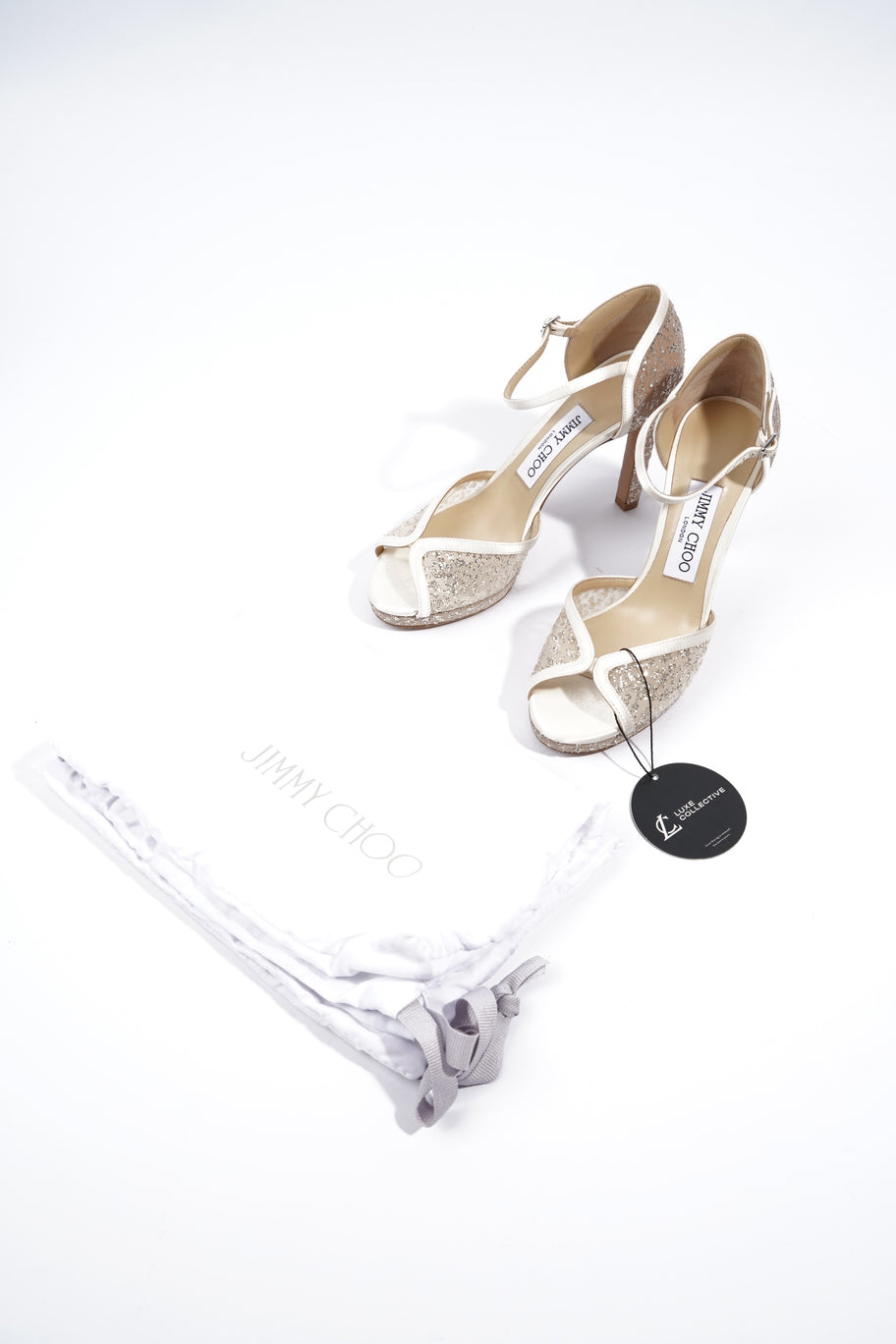 Bridal Heels 100 White / Silver Sequins Lace EU 36.5 UK 3.5 Image 10