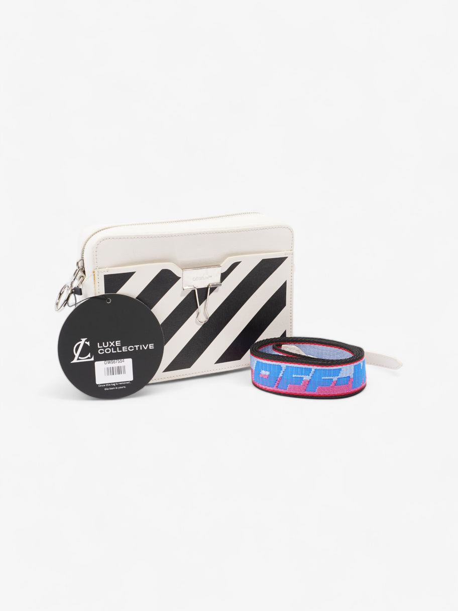 Off White Diag Clip Bag White / Black Leather Image 9