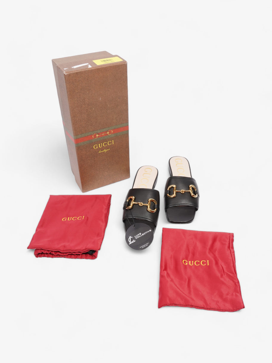 Gucci Horsebit Slides Black / Gold Leather EU 39 UK 6 Image 10