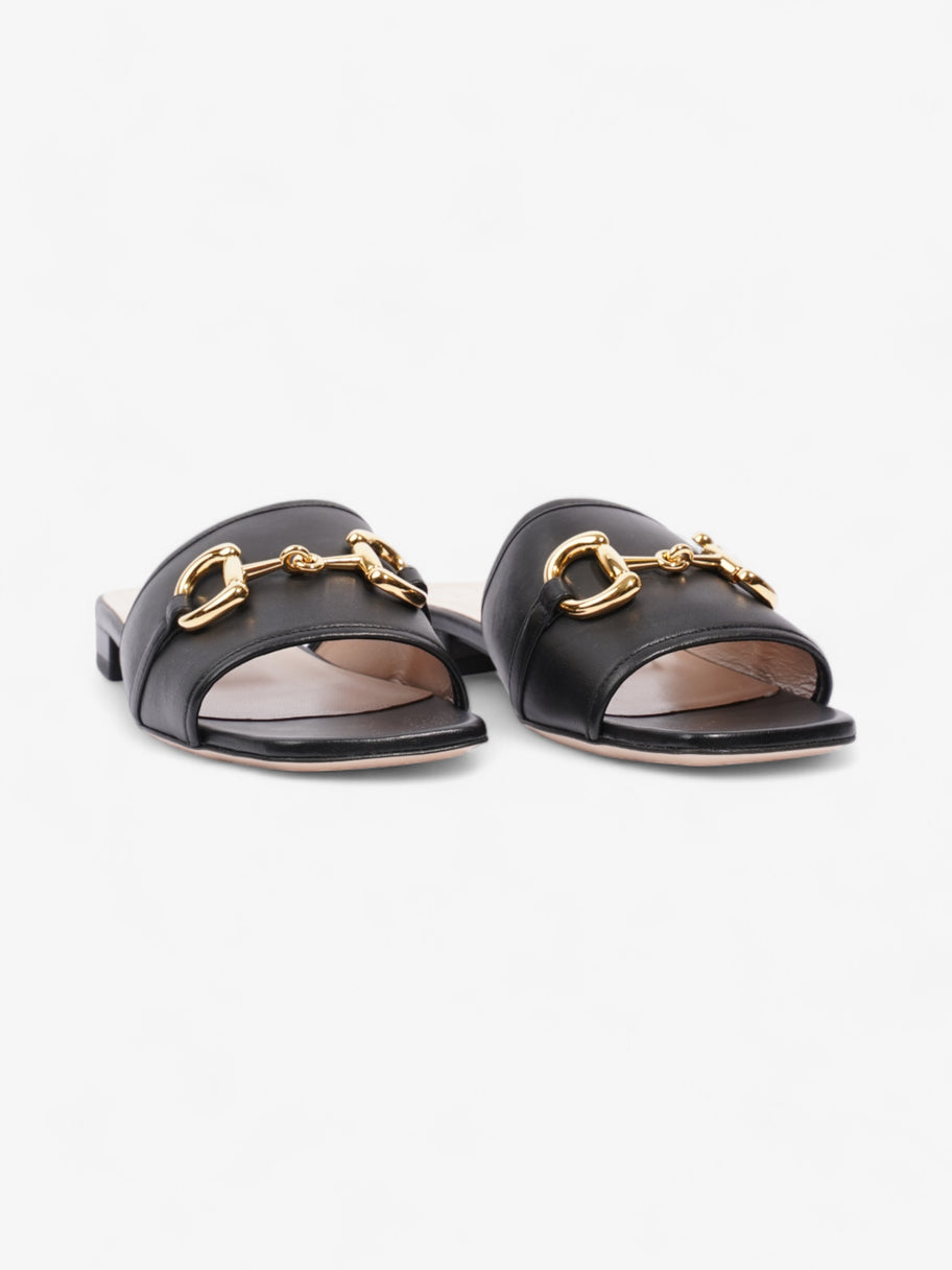 Gucci Horsebit Slides Black / Gold Leather EU 39 UK 6 Image 2