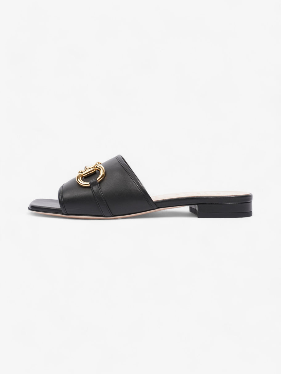 Gucci Horsebit Slides Black / Gold Leather EU 39 UK 6 Image 5