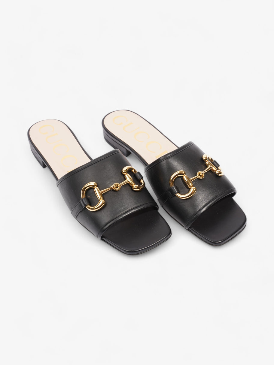 Gucci Horsebit Slides Black / Gold Leather EU 39 UK 6 Image 8