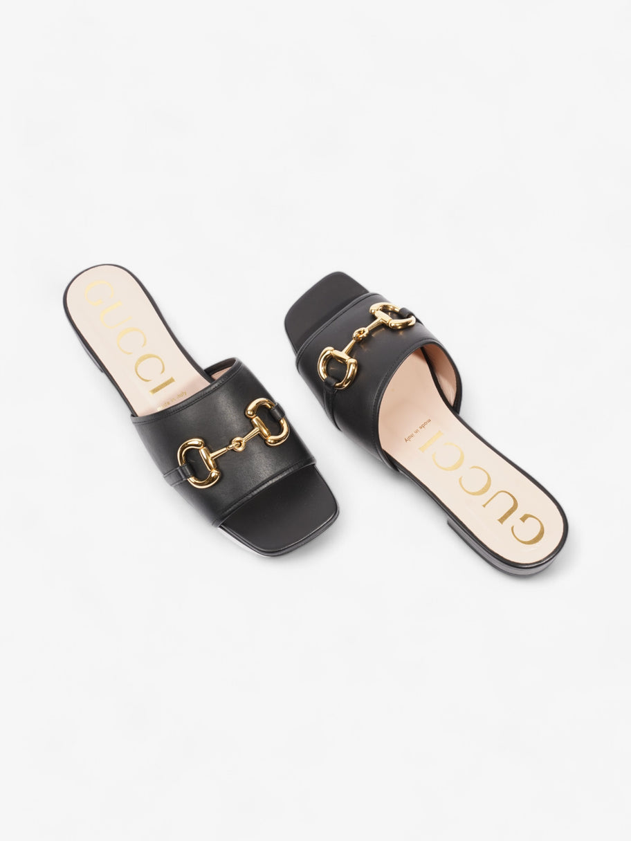 Gucci Horsebit Slides Black / Gold Leather EU 39 UK 6 Image 9