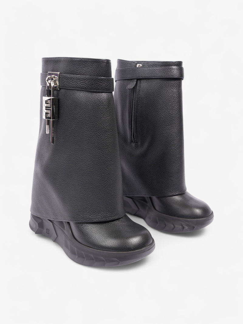  Givenchy Shark Lock Biker Boot Black Leather EU 40 UK 7