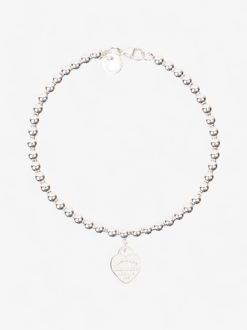  Tiffany and Co Tiffany heart bead bracelet. Silver