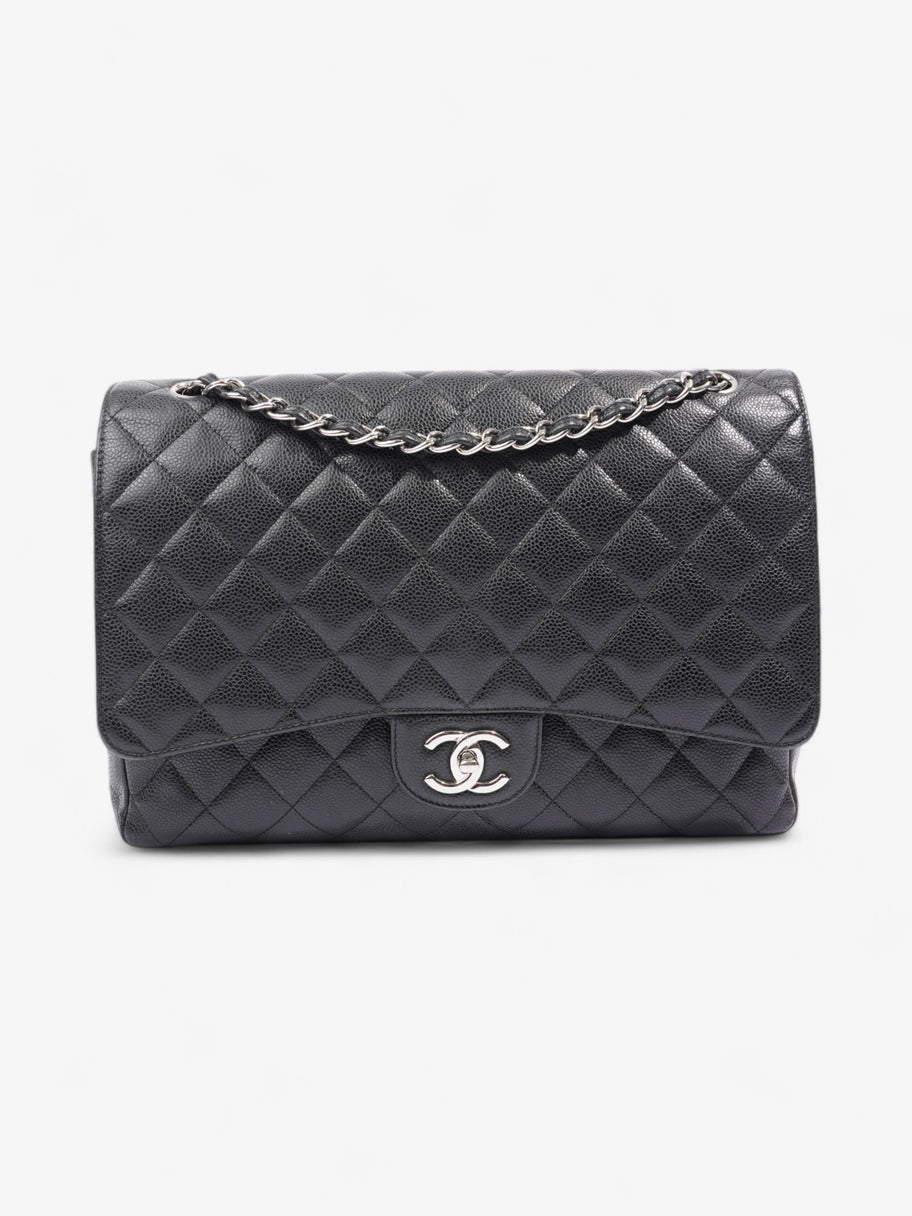 Chanel Classic Double Flap Black Caviar Leather Maxi Image 1