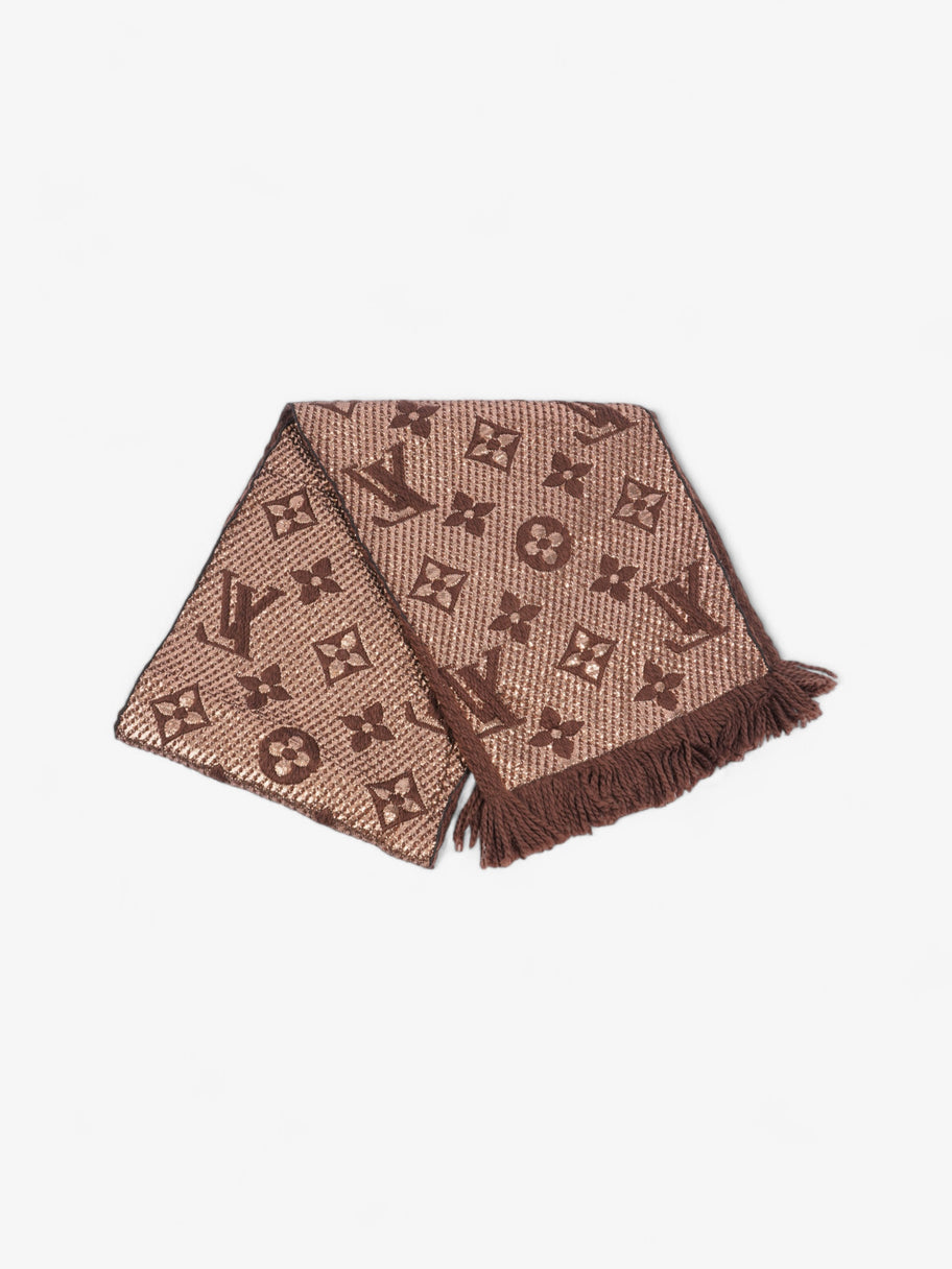 Louis Vuitton LogoMania Scarf Brown / Gold Wool Image 4