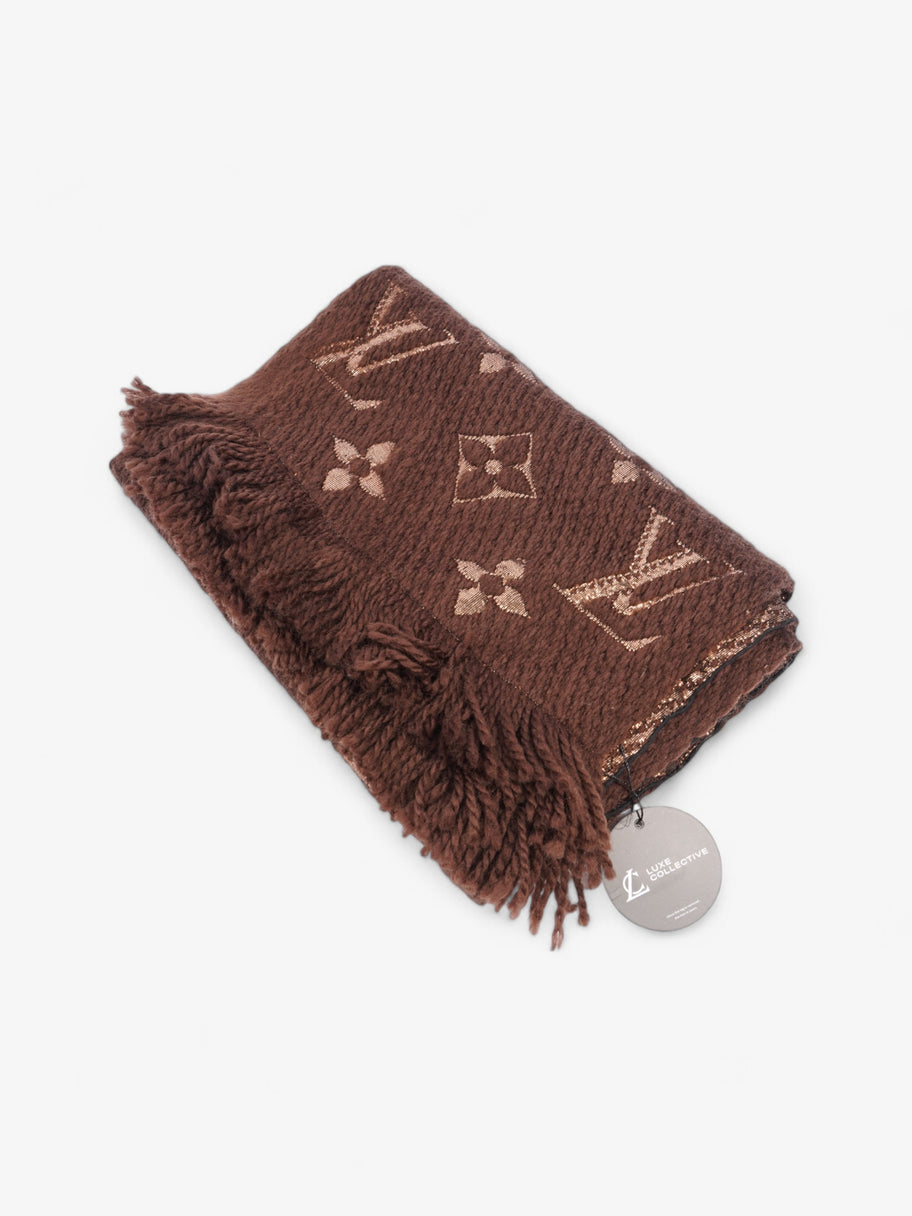 Louis Vuitton LogoMania Scarf Brown / Gold Wool Image 5