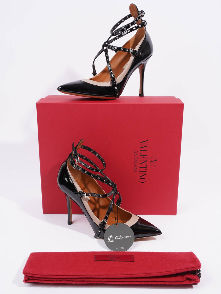 Valentino Strappy Sandal 90 Black / Nude Patent Leather EU 36.5 UK 3.5 Image 10