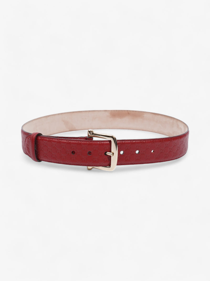  Gucci Guccissima Belt Red / Gold Leather 80cm / 32