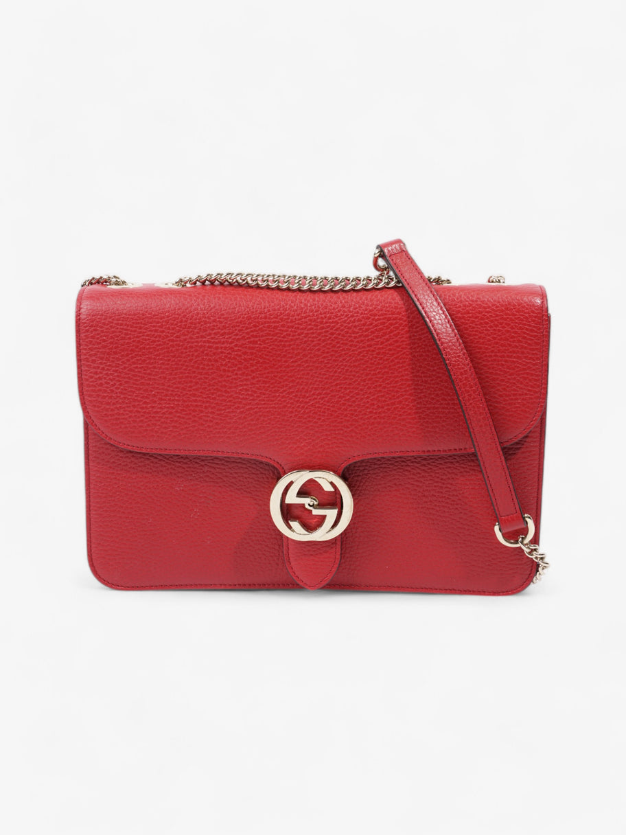 Gucci Dollar Interlocking G Red Calfskin Leather Medium Image 1