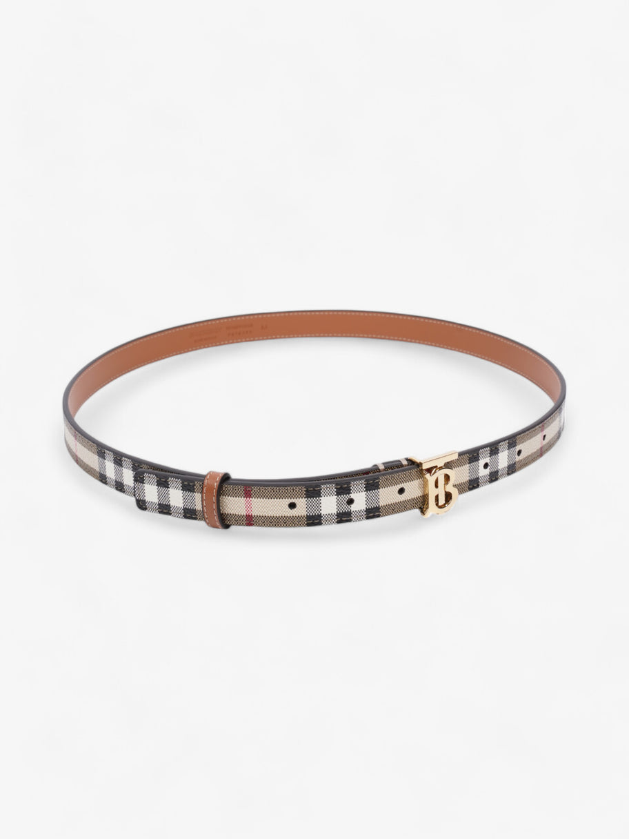 Burberry TB Belt Vintage Check / Gold Canvas Medium - 101.5cm Image 3