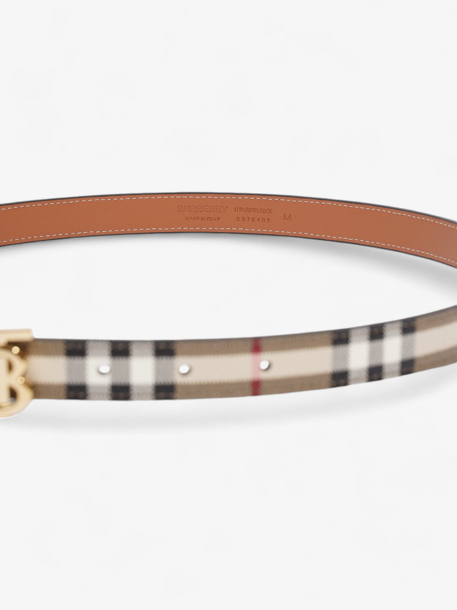 Burberry TB Belt Vintage Check / Gold Canvas Medium - 101.5cm Image 4