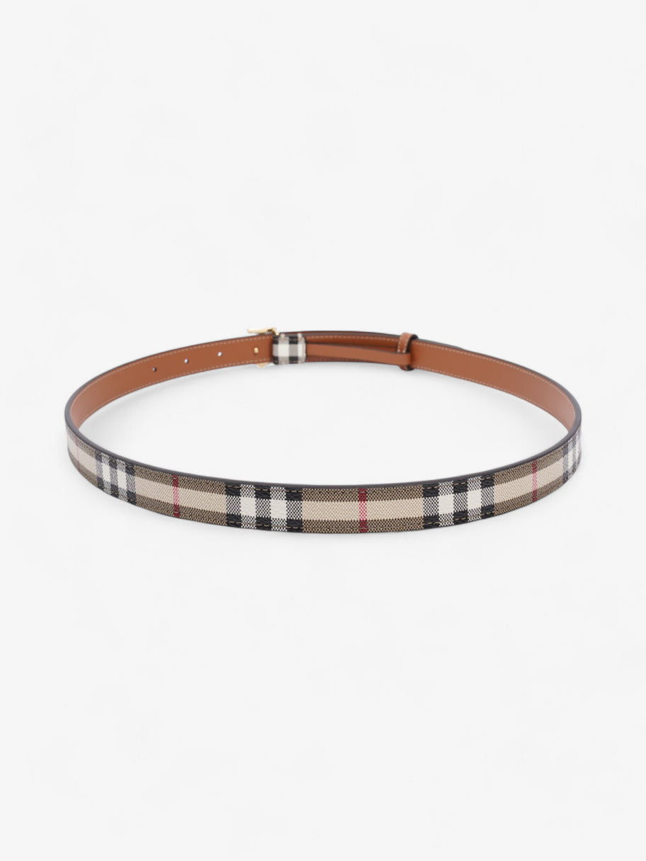 Burberry TB Belt Vintage Check / Gold Canvas Medium - 101.5cm Image 5