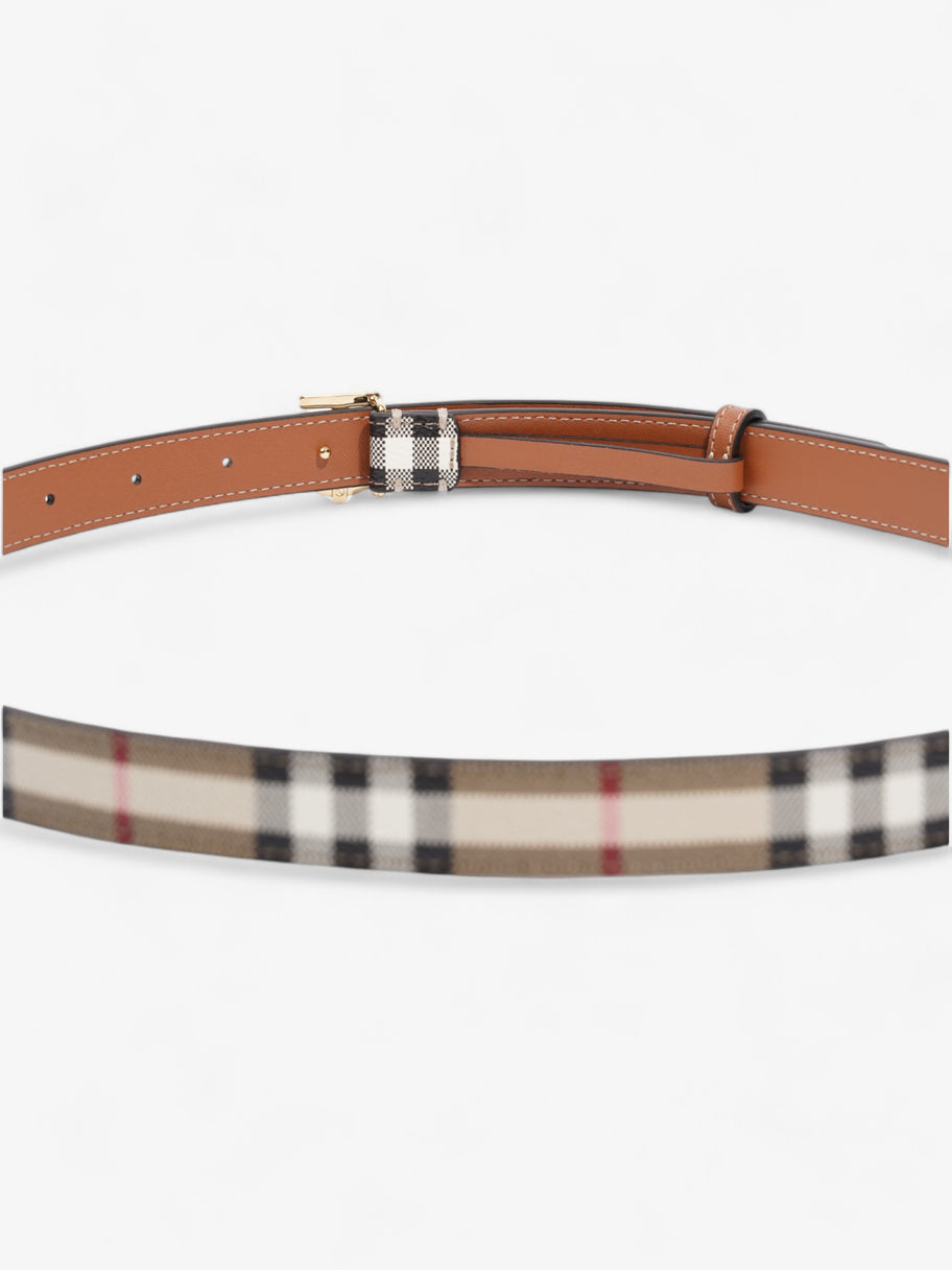 Burberry TB Belt Vintage Check / Gold Canvas Medium - 101.5cm Image 6