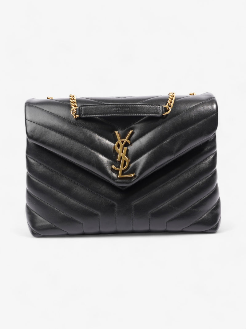  Saint Laurent Lou Lou Black Calfskin Leather Medium