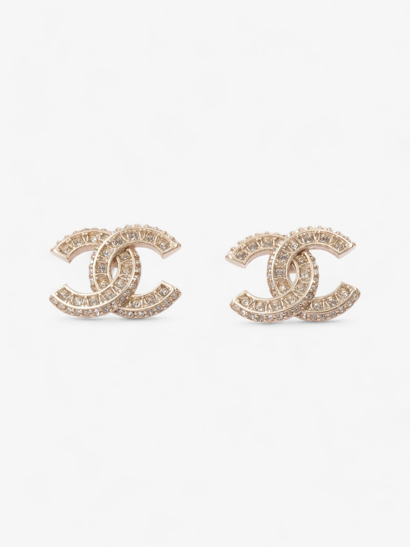  Chanel CC Earrings Light Gold Base Metal