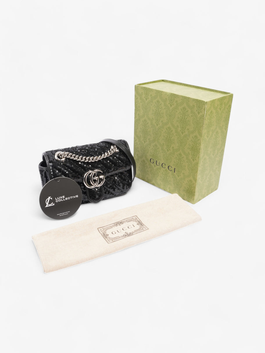 Gucci GG Marmont Black Sequin Mini Image 9