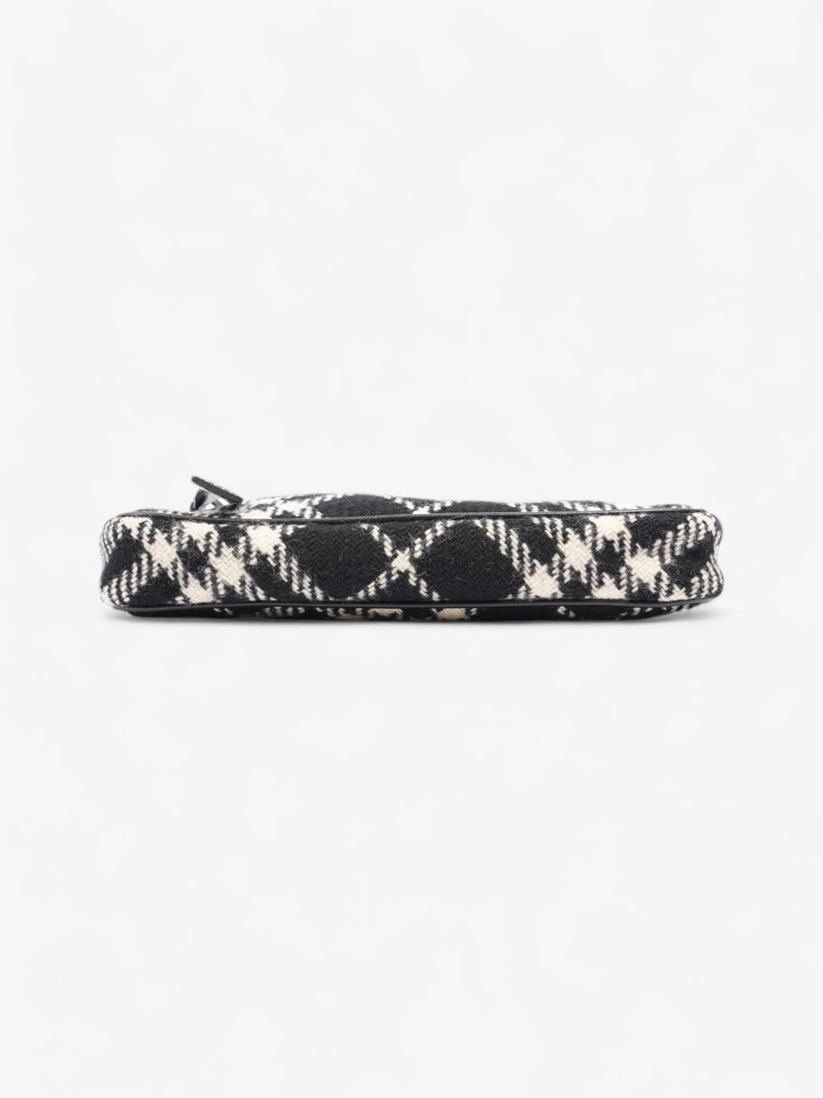 Burberry Check Pochette Black / White Wool Image 6