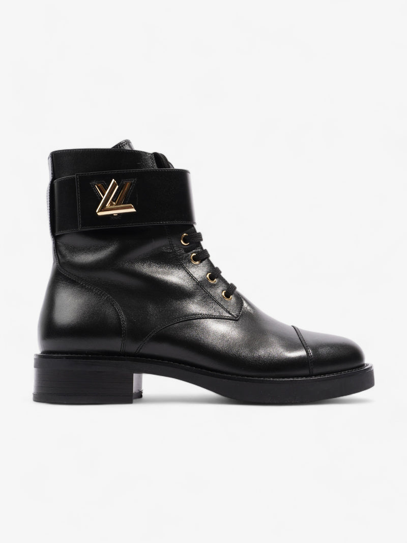  Wonderland Lace Up Boots Black Leather UK 40.5 UK 7.5