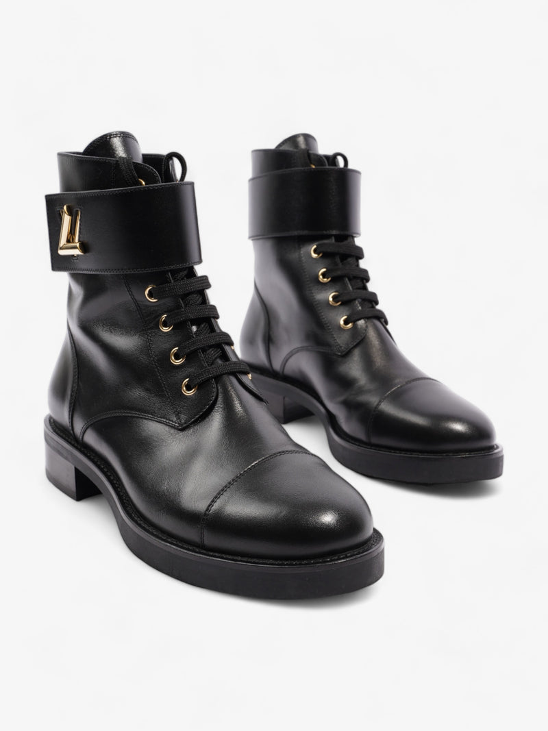  Wonderland Lace Up Boots Black Leather UK 40.5 UK 7.5