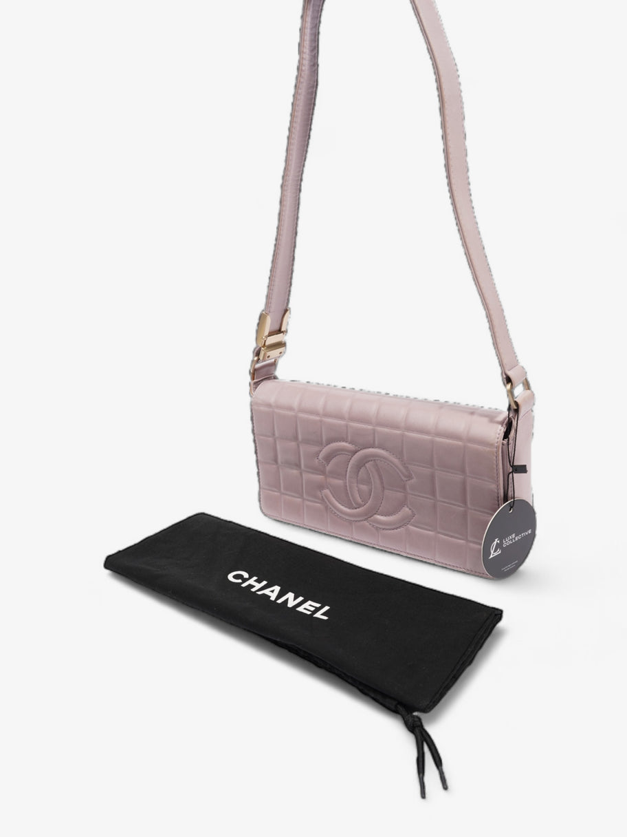 Chanel Choco Bar Shoulder Bag Pink Lambskin Leather Image 10