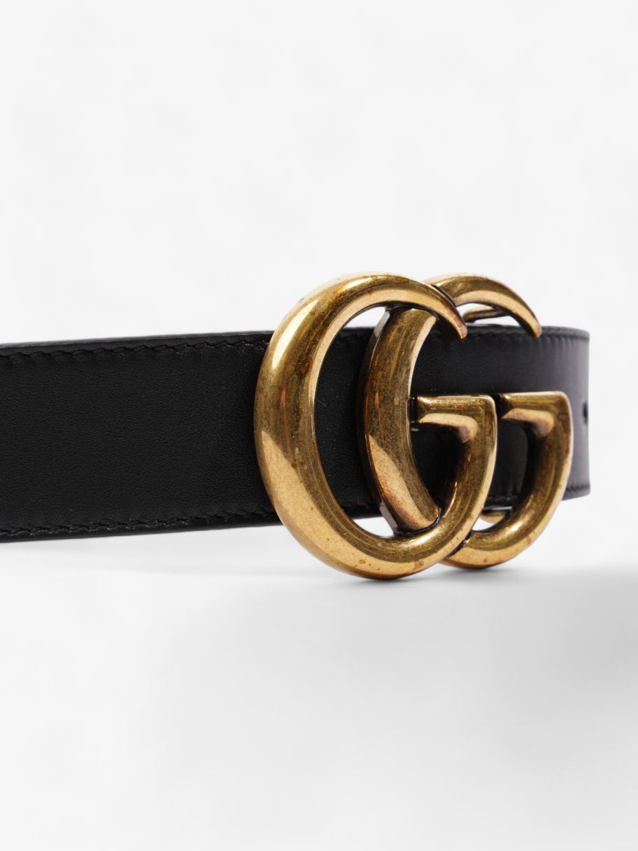 Gucci GG Marmont Thin Belt Black / Gold Leather 80cm / 32