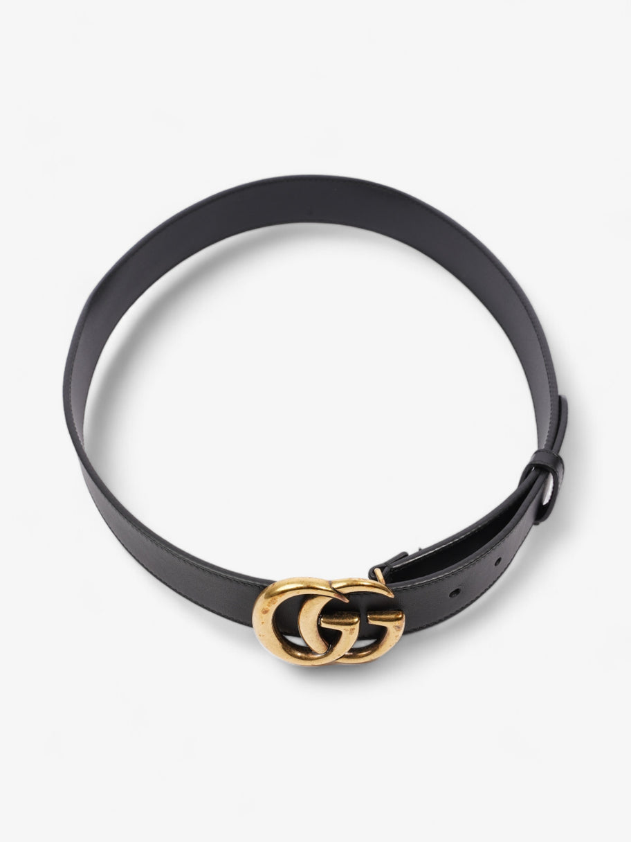 Gucci GG Marmont Thin Belt Black / Gold Leather 80cm / 32