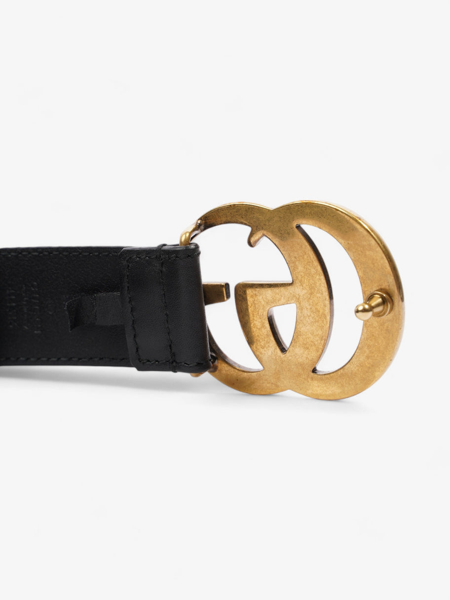 Gucci GG Marmont Thin Belt Black / Gold Leather 80cm / 32