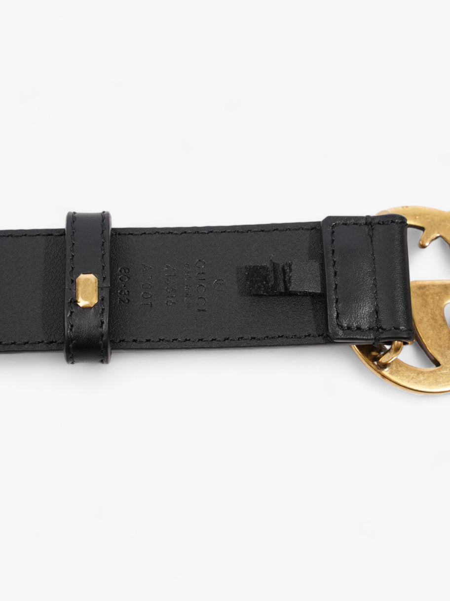 Gucci GG Marmont Thin Belt Black / Gold Leather 80cm / 32