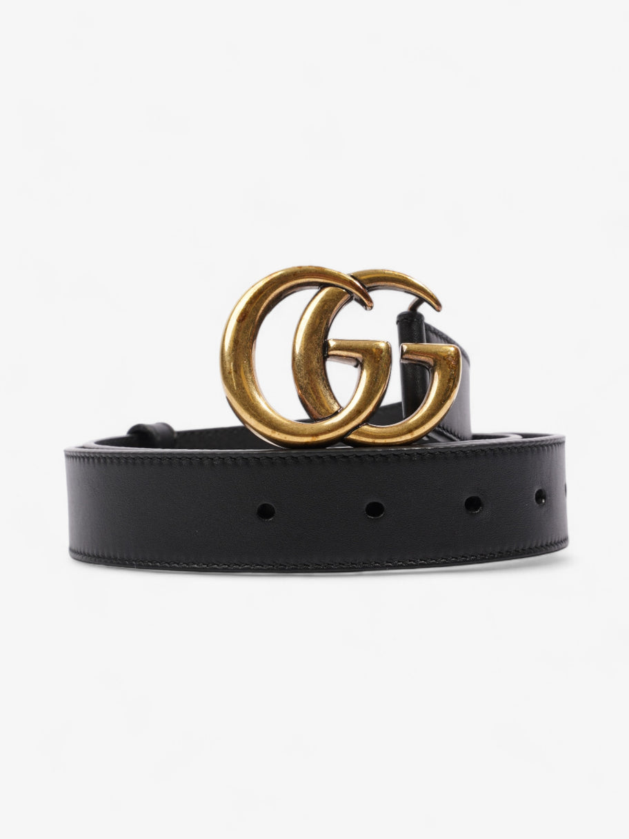 Gucci GG Marmont Thin Belt Black / Gold Leather 80cm / 32