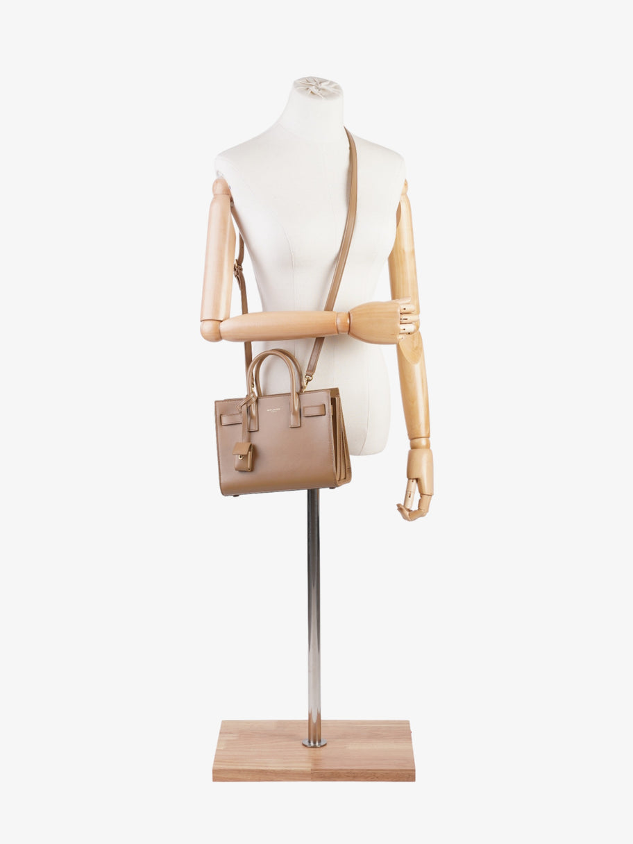 Saint Laurent Sac De Jour Dark Beige Calfskin Leather Nano Image 2