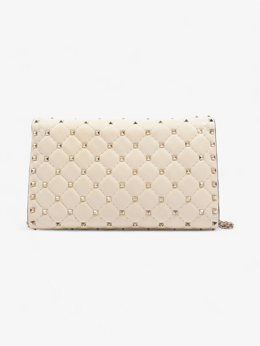 Valentino Rockstud Spike Clutch Cream Nappa Leather Image 4