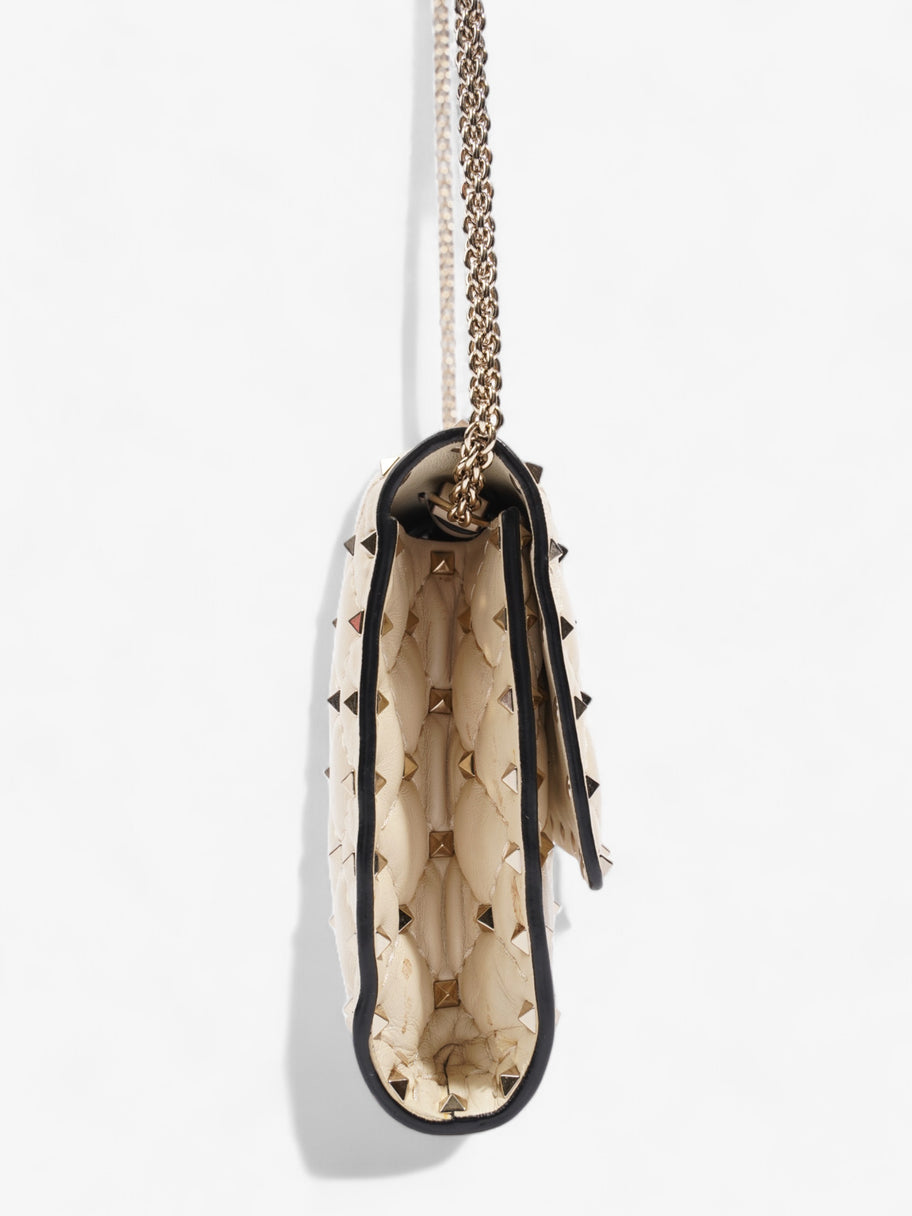 Valentino Rockstud Spike Clutch Cream Nappa Leather Image 5