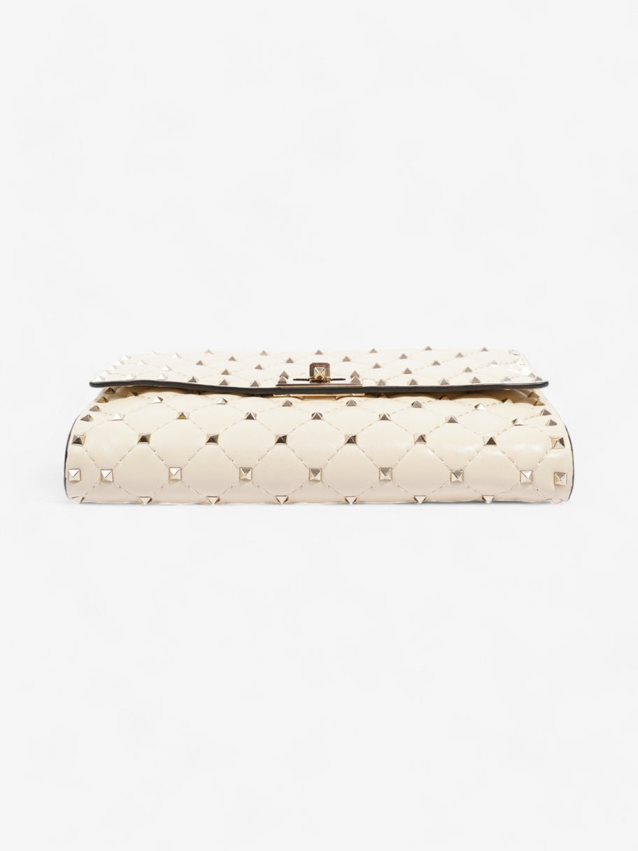 Valentino Rockstud Spike Clutch Cream Nappa Leather Image 6