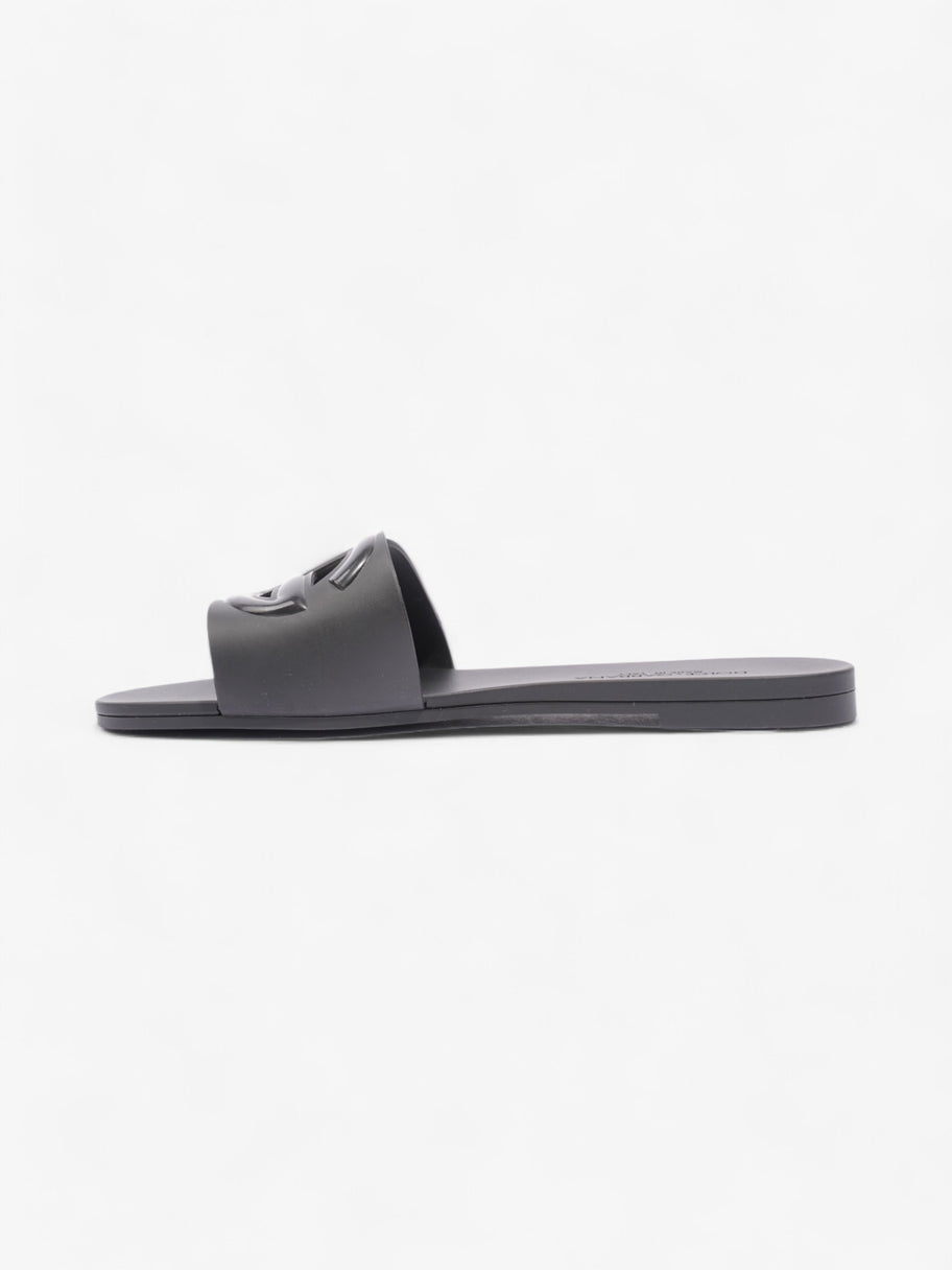 Dolce and Gabbana Interlocking Logo Slides Black Rubber EU 37 UK 4 Image 3