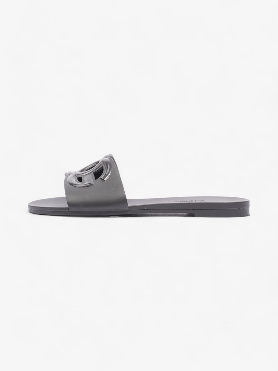 Dolce and Gabbana Interlocking Logo Slides Black Rubber EU 37 UK 4 Image 5