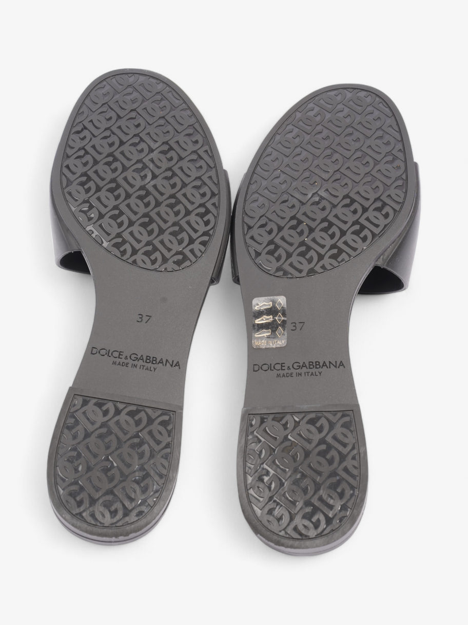 Dolce and Gabbana Interlocking Logo Slides Black Rubber EU 37 UK 4 Image 7