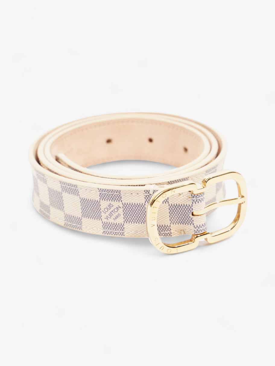 Louis Vuitton Thin Buckle Belt Damier Azur Coated Canvas 80cm 32