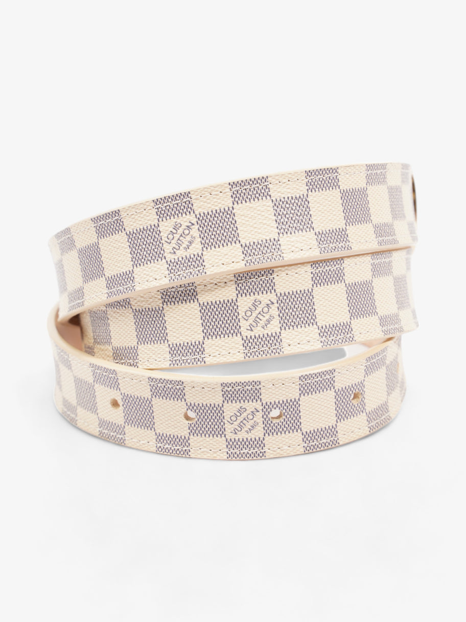 Louis Vuitton Thin Buckle Belt Damier Azur Coated Canvas 80cm 32