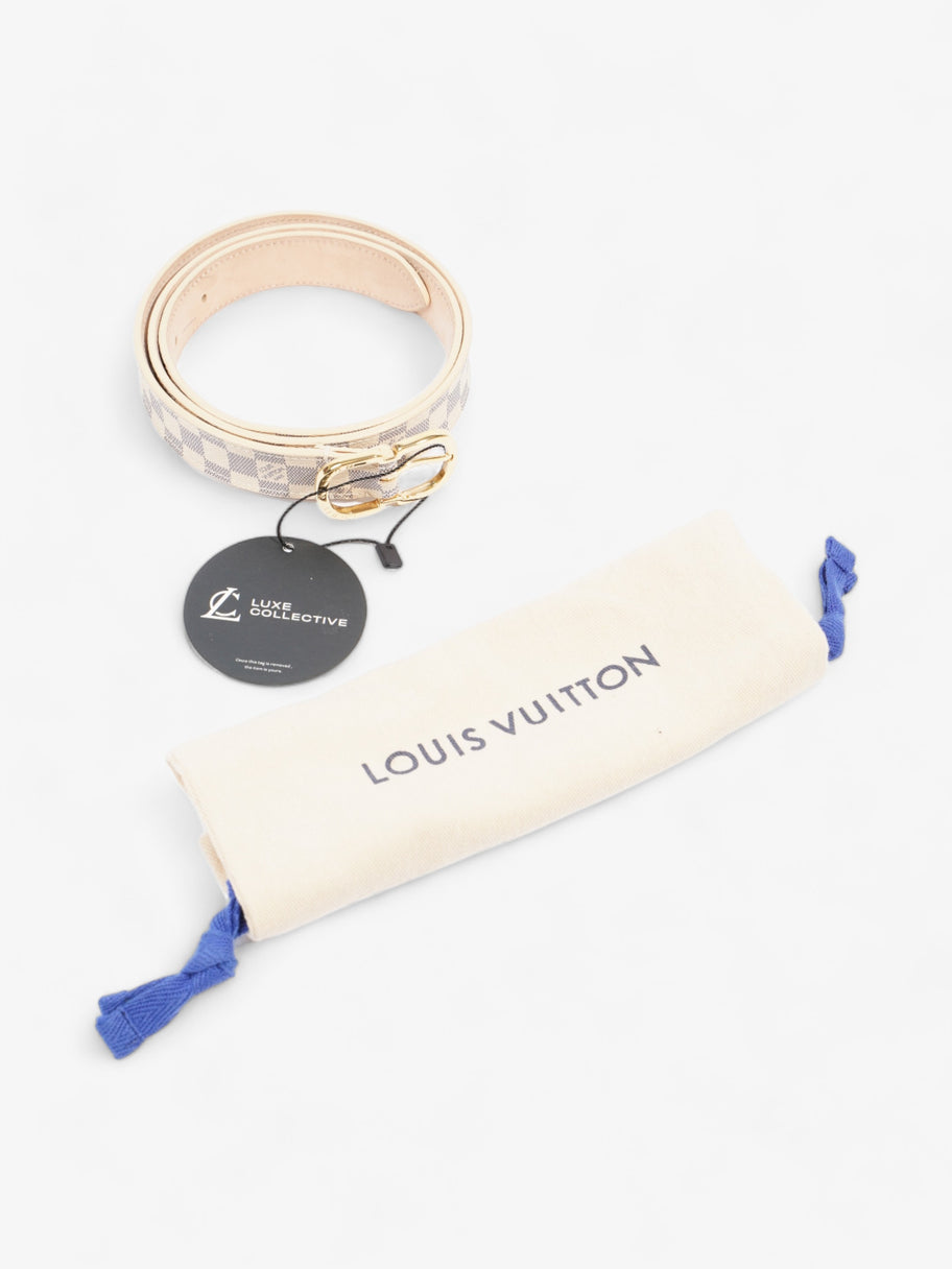 Louis Vuitton Thin Buckle Belt Damier Azur Coated Canvas 80cm 32